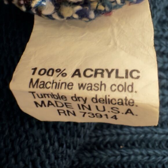 VTG Alfred Dunner Sweater 80s Sz L Diamond Argyle Collared Green Made USA Unisex - Picture 4 of 9